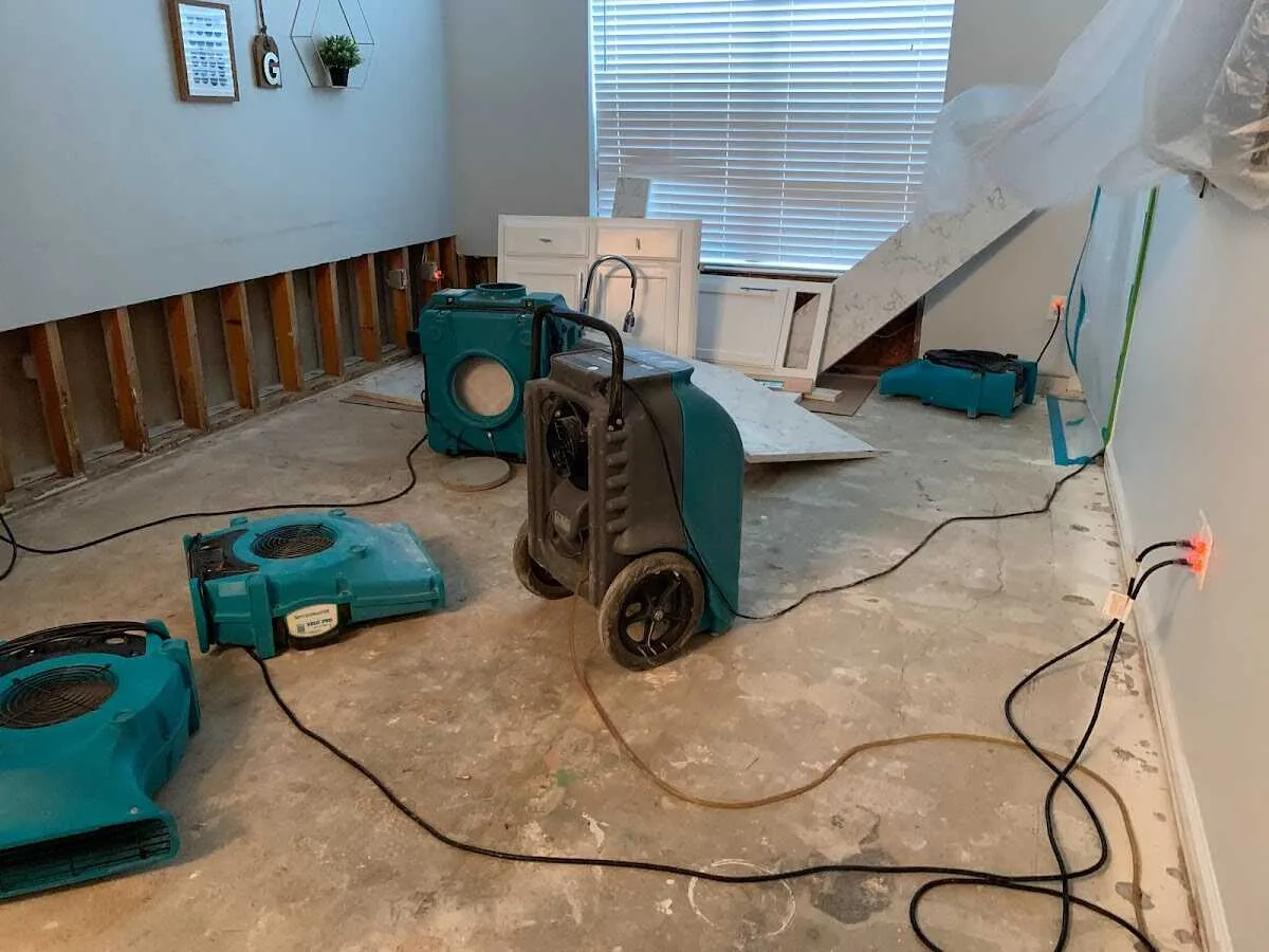 Dehumidifier in flood-cut room for Water Extraction & Removal in Sandersville